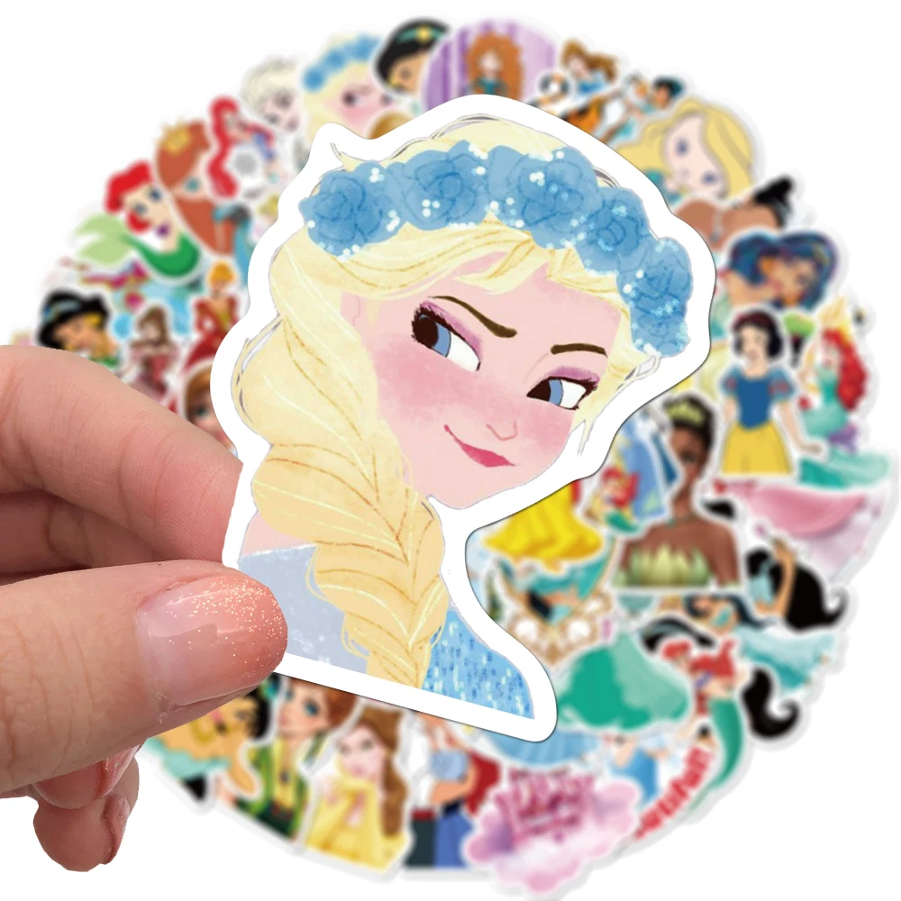Disney-pegatinas de princesa de Frozen para ni&ntilde;os, juguetes de Winnie the Pooh, impermeables, para monopat&iacute;n, port&aacute;til, Stikers de dibujos animados, 10/50/100 Uds.-2