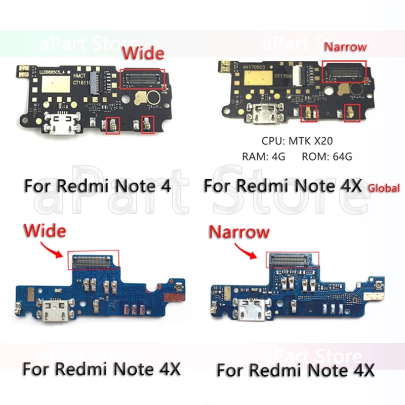 Для Xiaomi Redmi Note 3 3s 4 4x Pro Prime USB Дата зарядный порт зарядное устройство док-станция гибкий кабель Замена