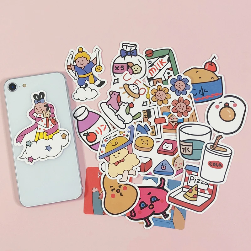 25 шт./упак. милый ангел ребенка движения ручная роспись наклейки ручной работы