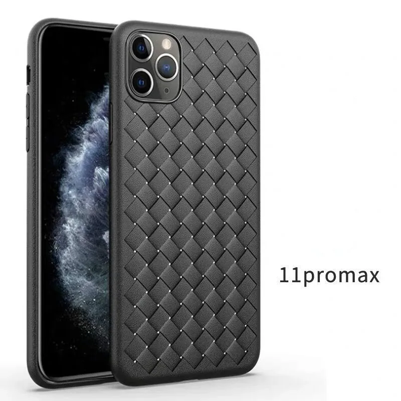 

Braided Thin Ventilation Mobile Phone Case for IPhone XR X XS Max 11 6 6s 7 8 Plus 11pro Max NEW Simple Soft Solid Color Shell