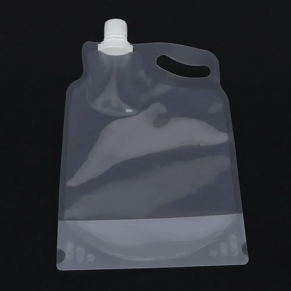 

2L Foldable Drinking Water Bag Outdoor Camping Hiking Riding Transparent Water Container Small Mouth Handle Water Bag