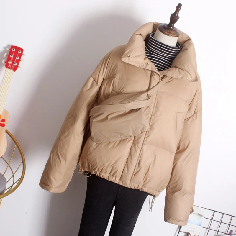 

SEDUTMO Winter Oversize Thick Duck Down Coat Women Short Slim Jacket Autumn Casual Pocket Puffer Jacket Parkas ED1287