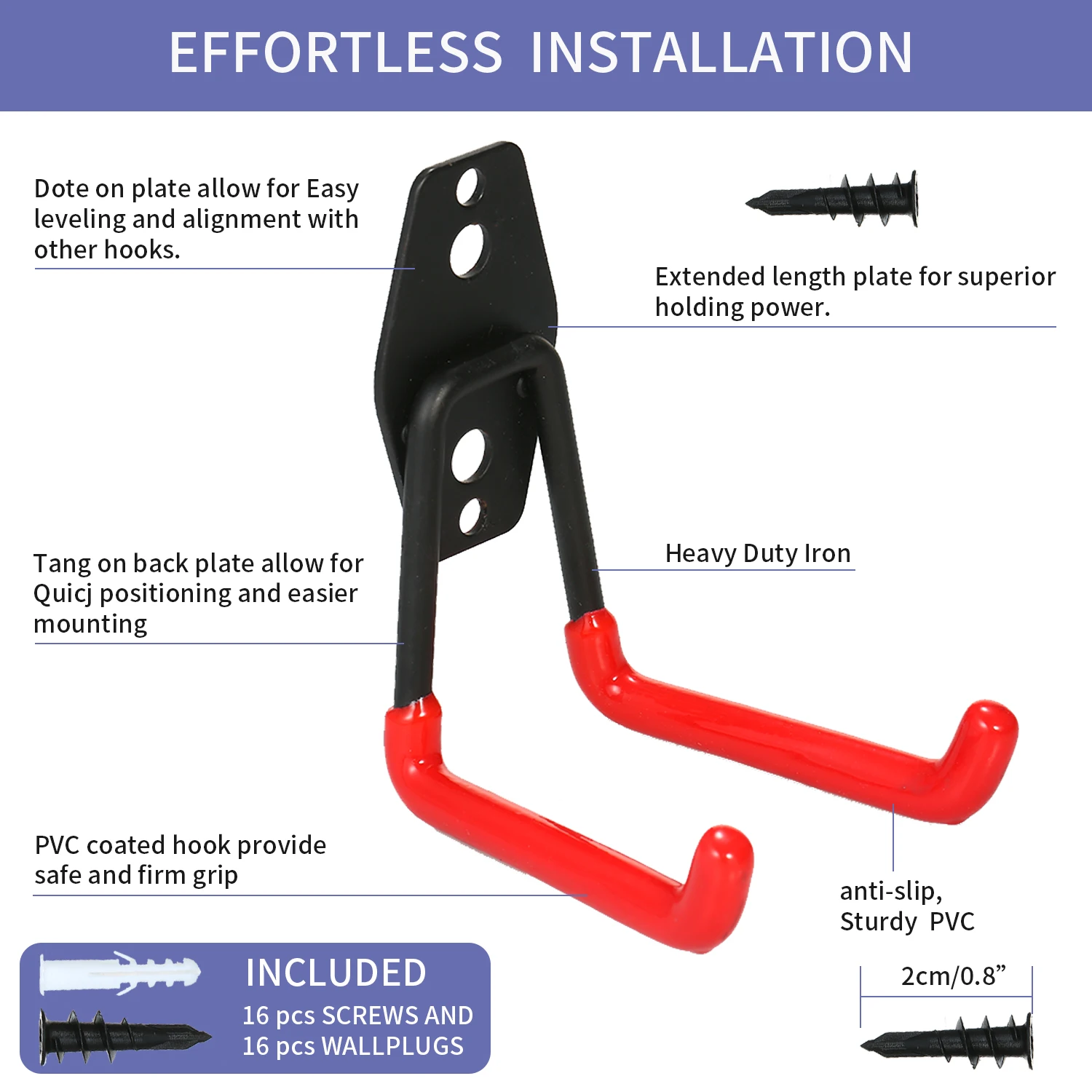 8 шт./упаковка двойные крючки оранжевого цвета для тяжелых условий