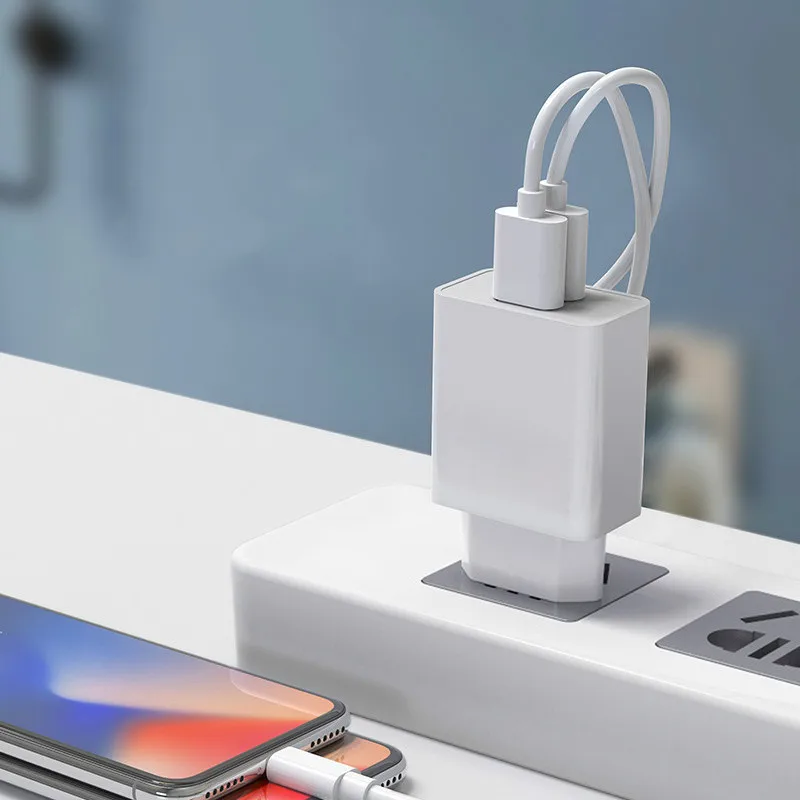 Портативное двойное зарядное устройство USB 5 в 2.1A для IPhone X 8 7 6 с европейской
