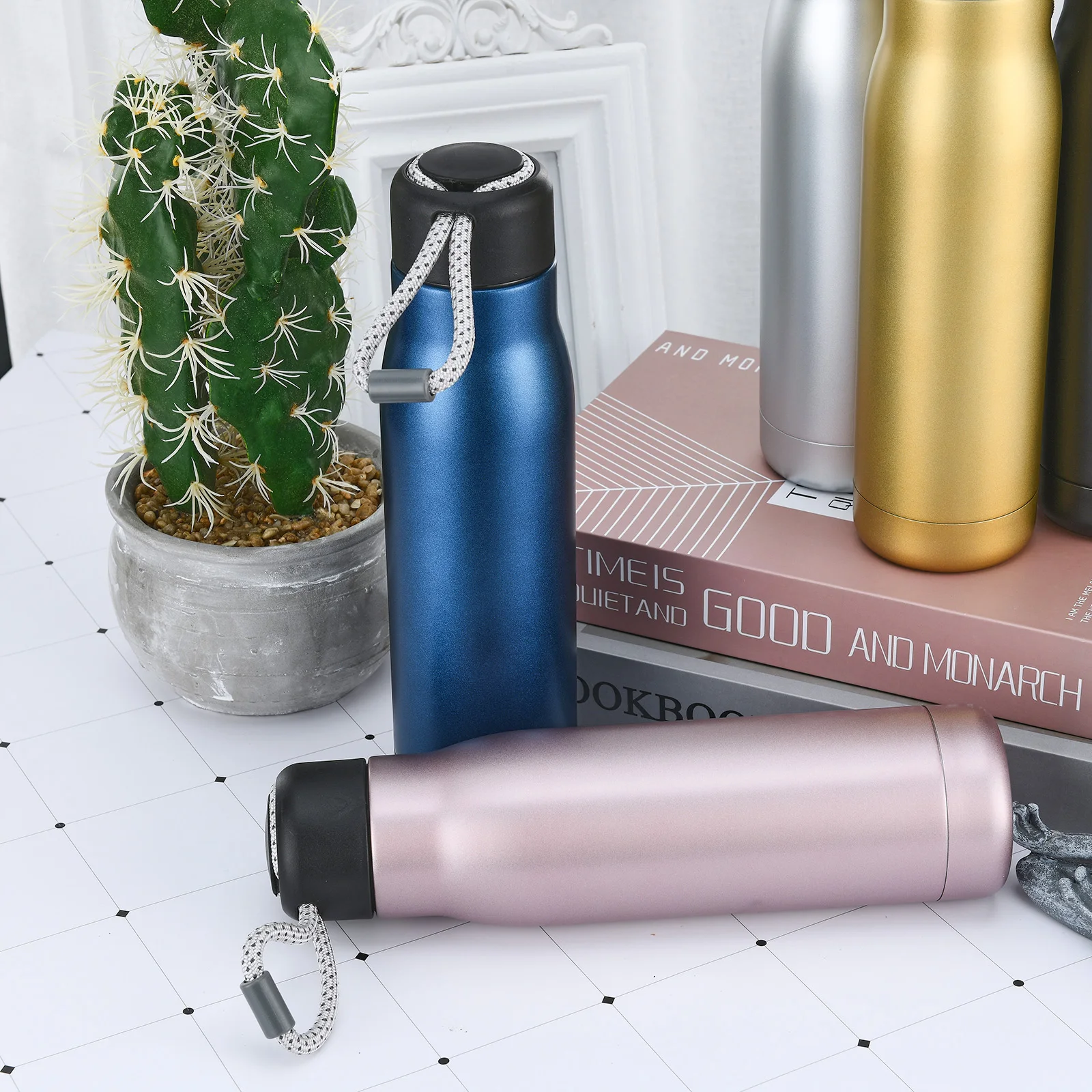 

500ML Portable Thermos Bottle Girl Boy Stainless Steel Water Bottle Vacuum Flasks Insulated Cup High Capacity Student Travel Mug