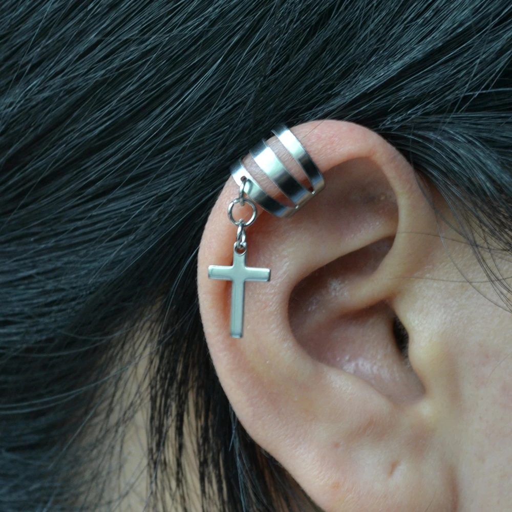 2 шт. клипсы на ухо серьги для женщин и мужчин Манжеты Поддельные Нержавеющая
