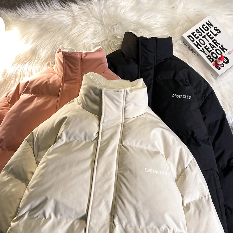 

Hybskr Letter Graphic Oversized Women Parka Fashion Streetwear Female Fleece Thicken Winter Jacket 2021 New Women's Clothing