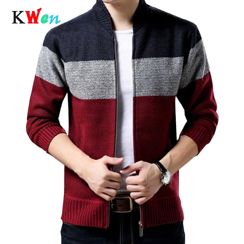 Новинка 2018 мужской осенне зимний плотный свитер с бархатной подкладкой кардиган