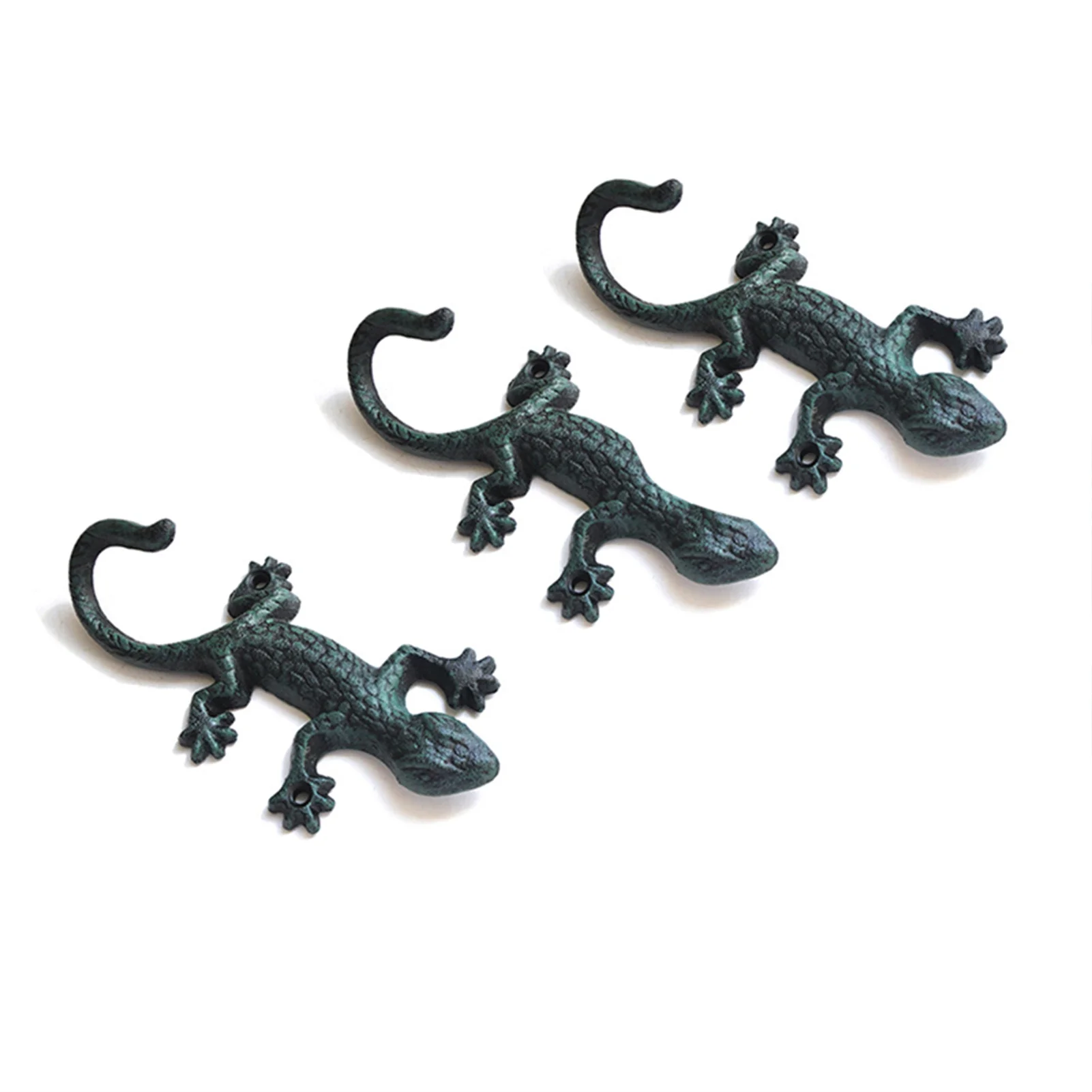 Горячие кованые крючки Gecko многоцелевые настенные деревенские для дома гостиной