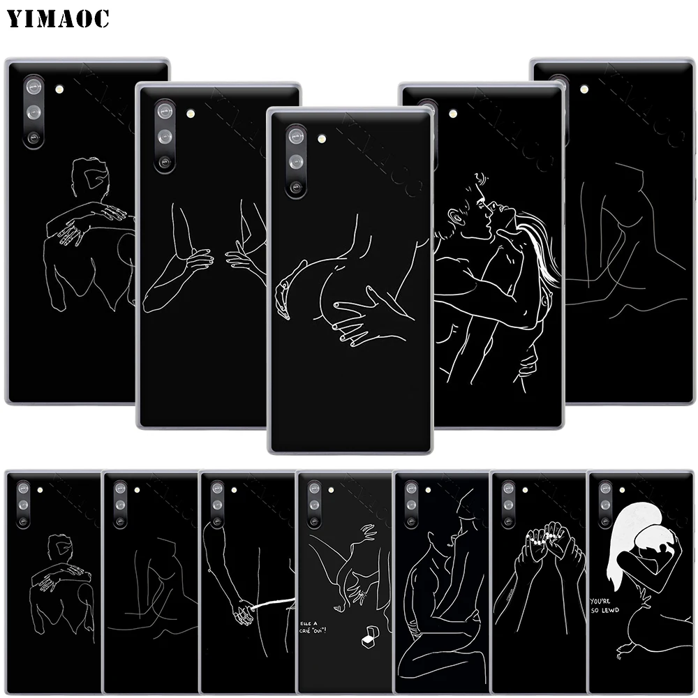 YIMAOC минималистский линейный сексуальный чехол для телефона пары Samsung Galaxy A2 J4 J6 J7 J8