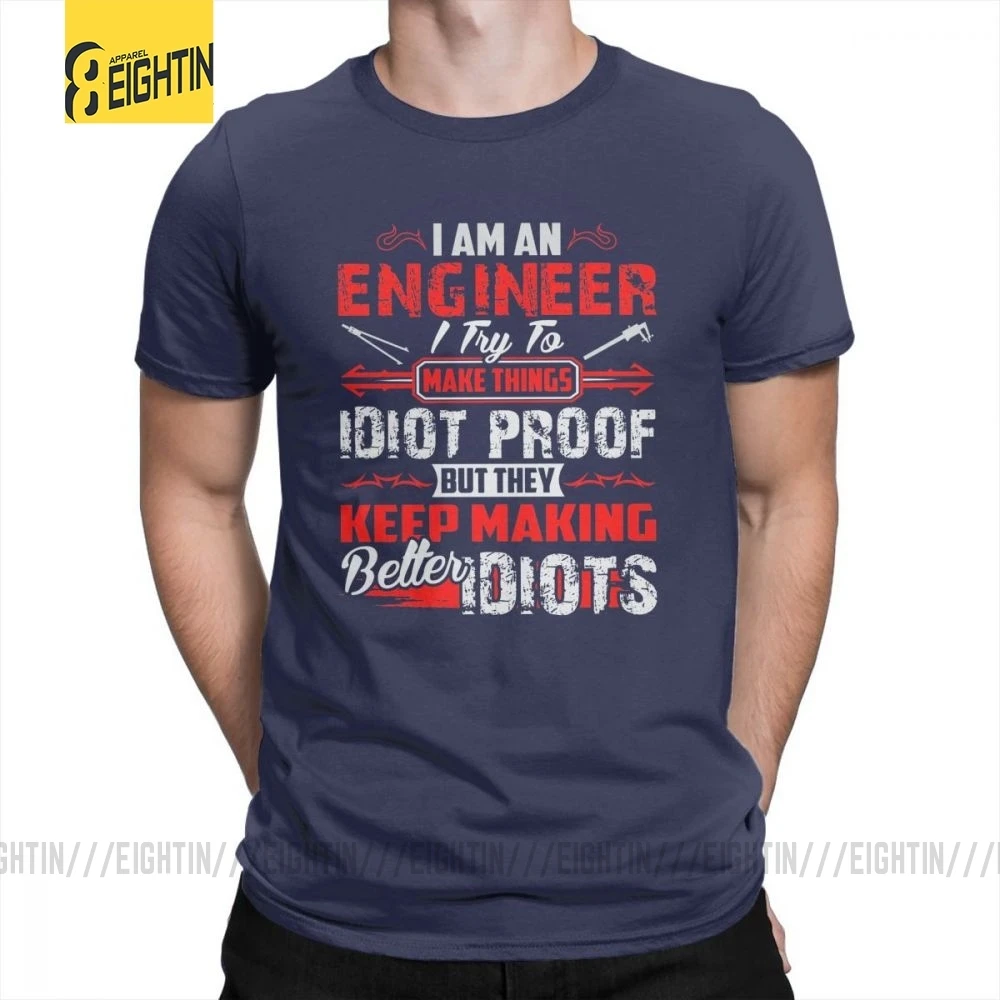 Забавная футболка с надписью I Am An Engineer, топы из хлопка, мужские футболки с коротким рукавом и круглым вырезом, Новая Черная футболка с принтом «юмор» размера плюс - Цвет: Тёмно-синий