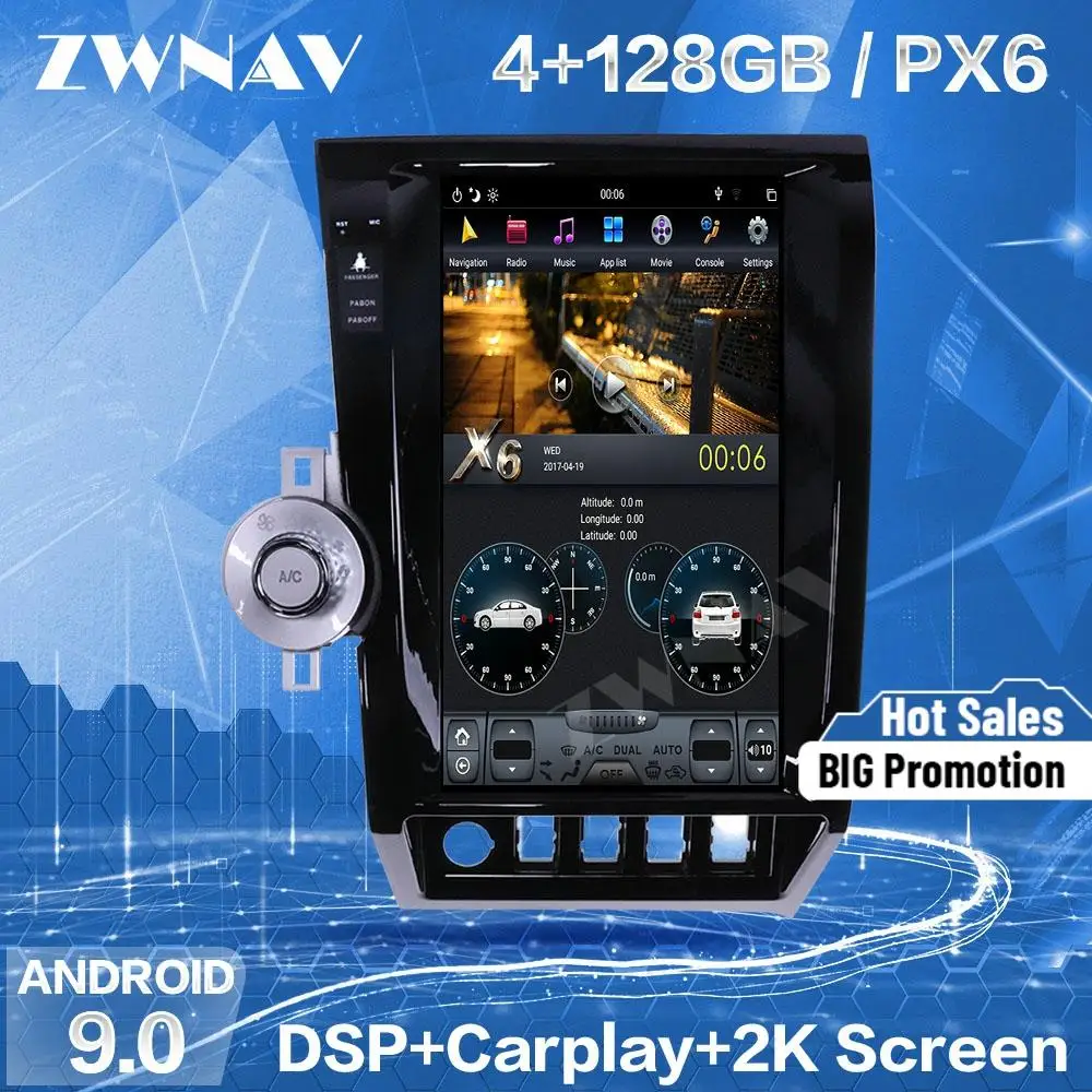 128G Тесла экран Carplay для Toyota Tundra Sequoia 2007 2008 2009 2010 2011 2012 2013 Android 9 плеер аудио Радио