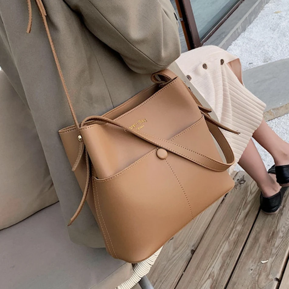 Модная женская сумка ведро из искусственной кожи сумки через плечо для женщин 2021