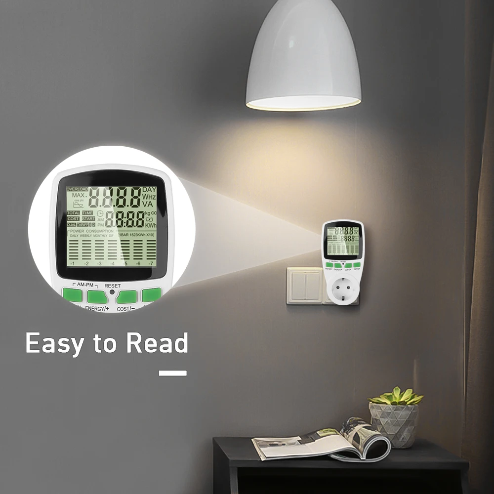 220 В AC ЕС цифровой ЖК измеритель мощности ваттметр кВтч напряжения тока розетка