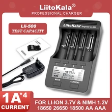 Liitokala Lii-500 Lii-PD4 Lii-500S Lii-S8 Lii-600 LCD 3.7V 18650 18350 18500 21700  14500 26650 AA NiMH Lithium-Battery Charger