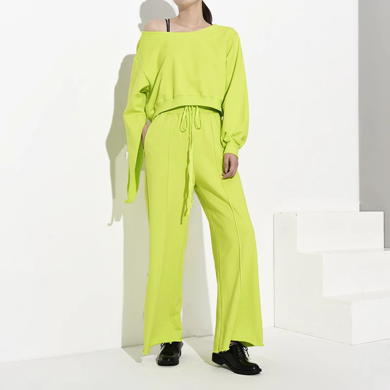 Женская одежда LANMREM летняя длинная футболка с длинным рукавом и высокой талией