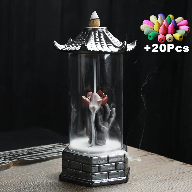 XP26 and 20 Incense 20 шт пирамидки благовоний бесплатно акриловая пластиковая чашка керамическая курильница для благовоний горелка печь аромат подарки ручной работы интересные украшения - Цвет: XP26 and 20 Incense