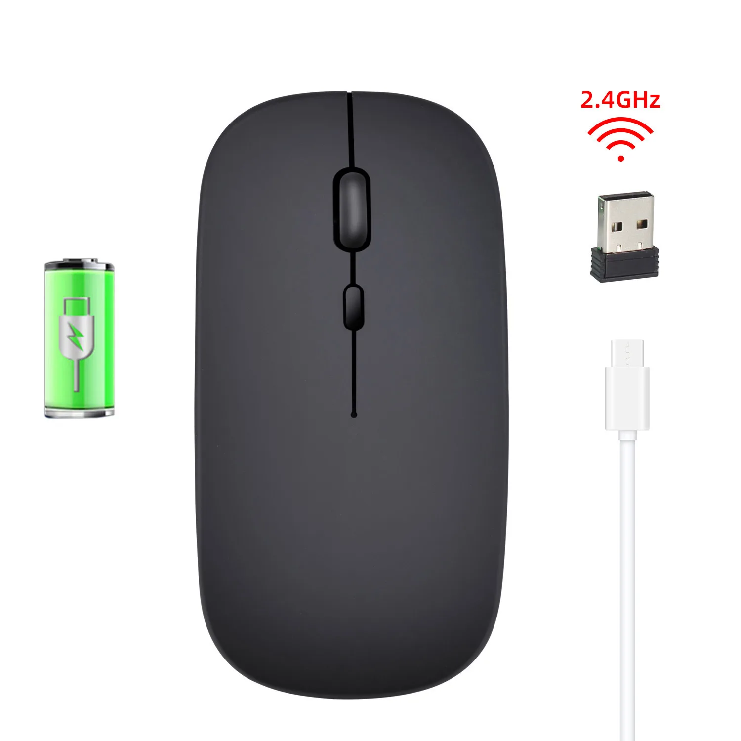 

Wireless Mouse Mute 2.4G Office Mouse Rechargeable Lightweight Mini Mice Ergonomic Mousefor Computer Laptop