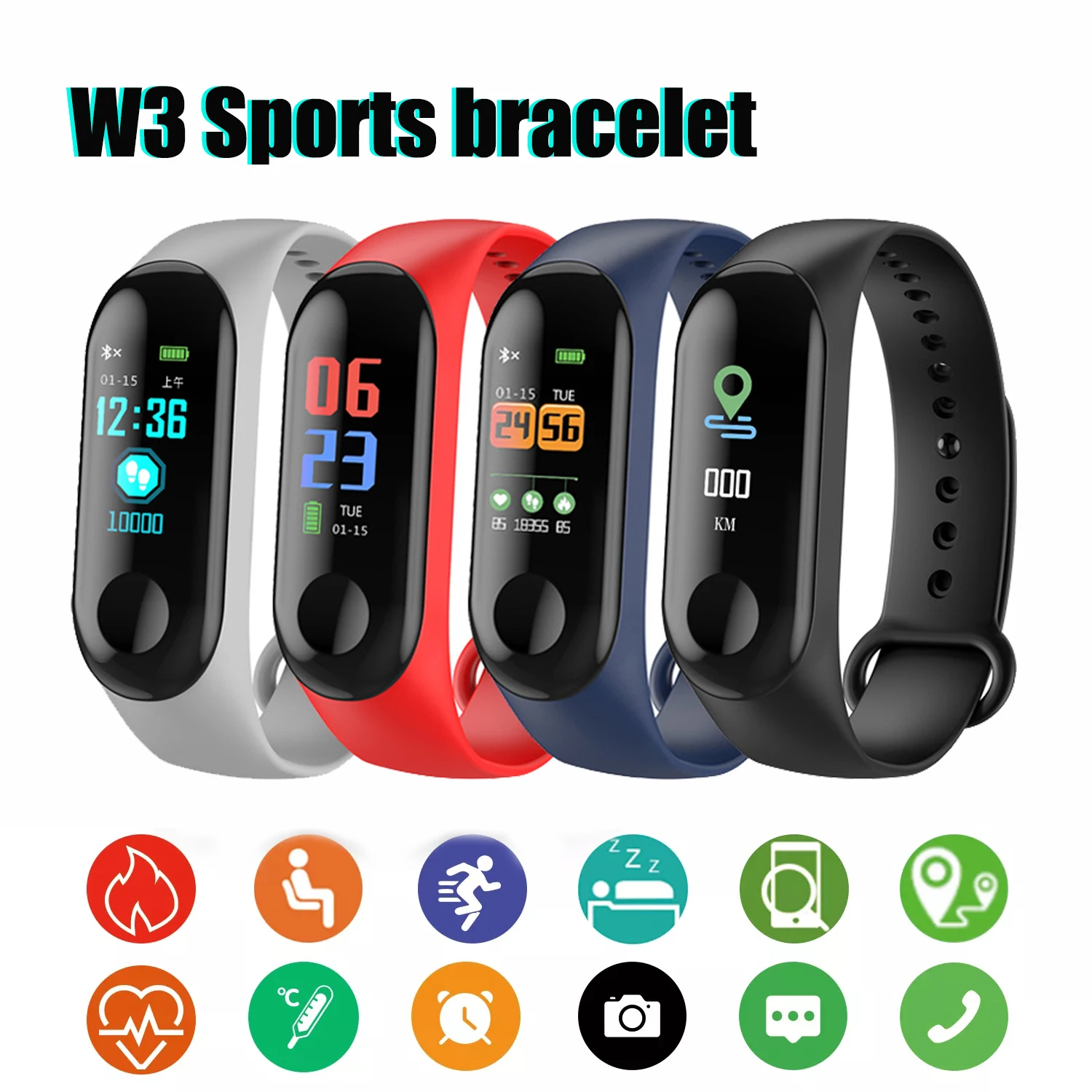 

Смарт-браслет M3 с Bluetooth, фитнес-трекером, пульсометром и тонометром