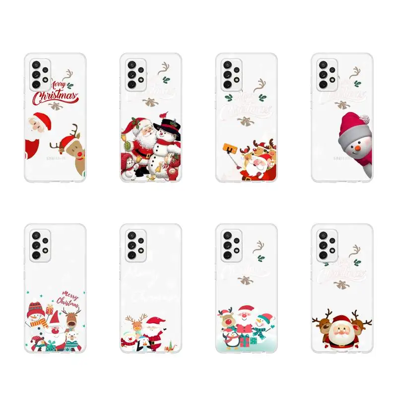 

christmas Santa Claus deer Phone Case Transparent For Samsung Galaxy A S Note 9 11 10 51 50 71 70 80 20 21 30s ultra plus