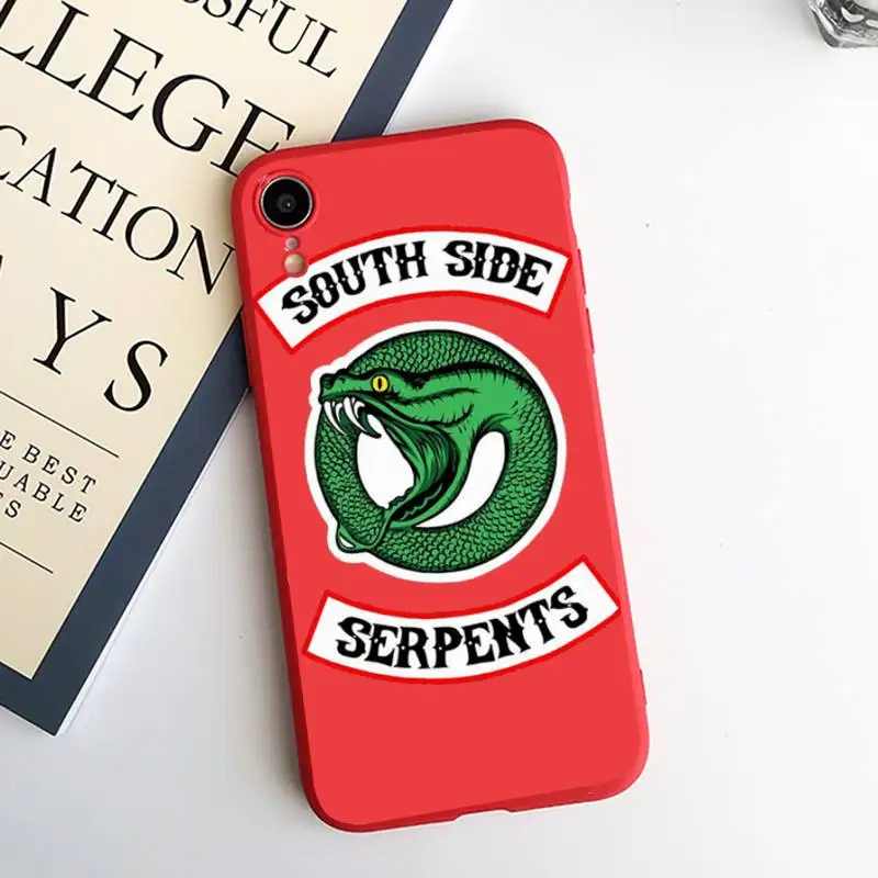

USA TV Riverdale Southside Serpents Phone Case Candy Color for iPhone 6 7 8 11 12 s mini pro X XS XR MAX Plus