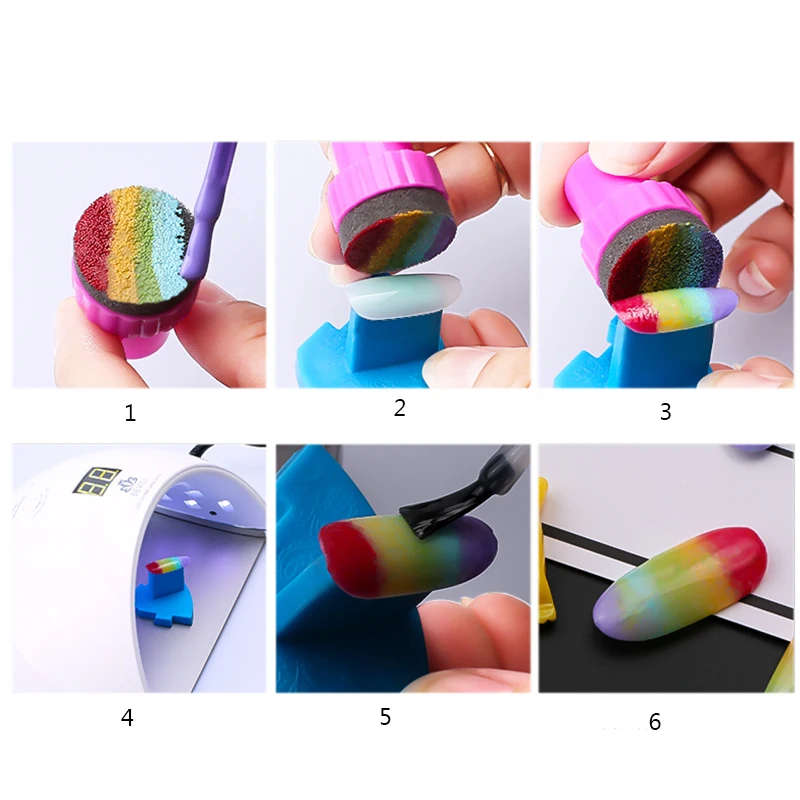 1 Набор губка для дизайна ногтей штамповка УФ Гель лак Сделай Сам круглая