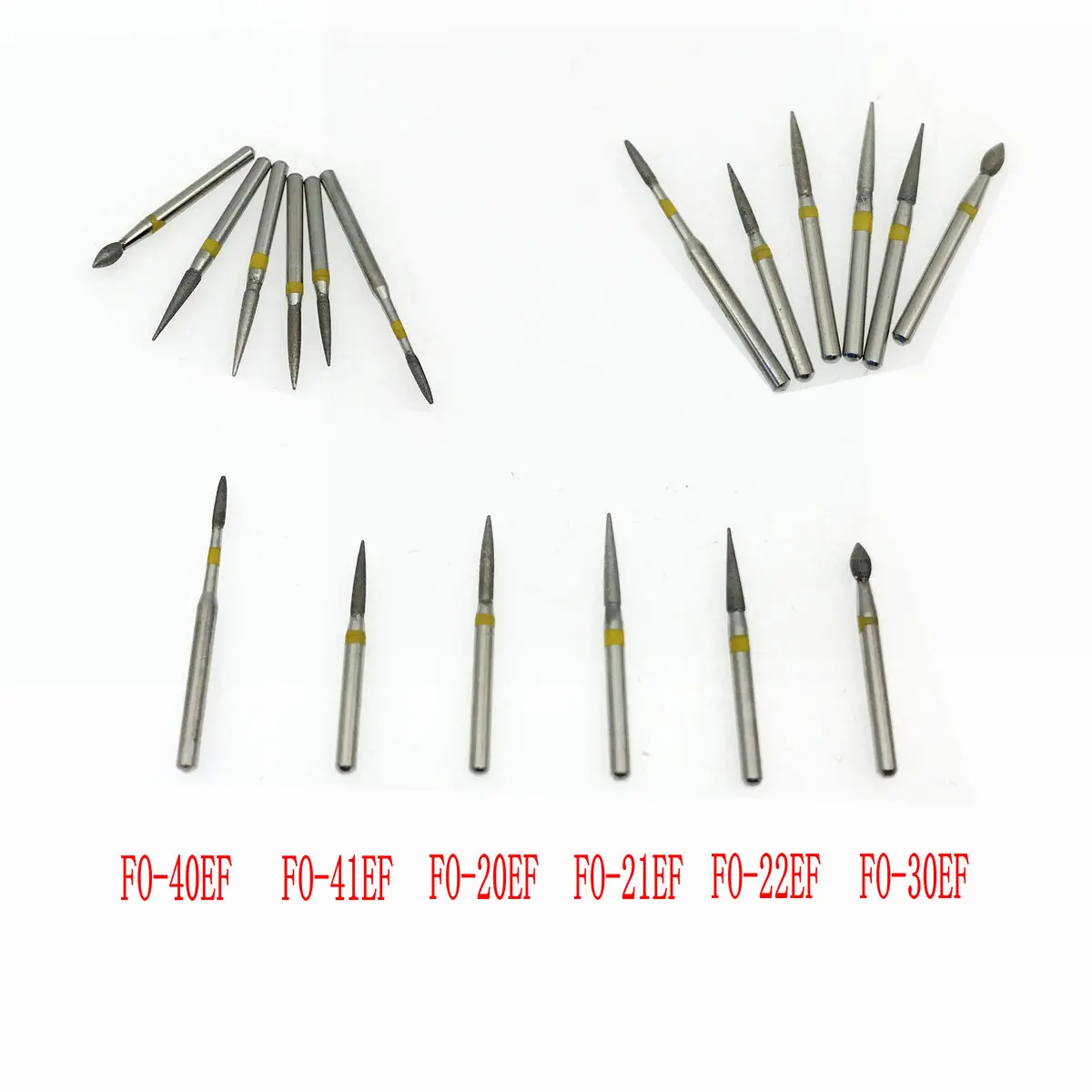 50 шт. стоматологических алмазных боров (зернистость желтый/ультратонкая 1 6 мм