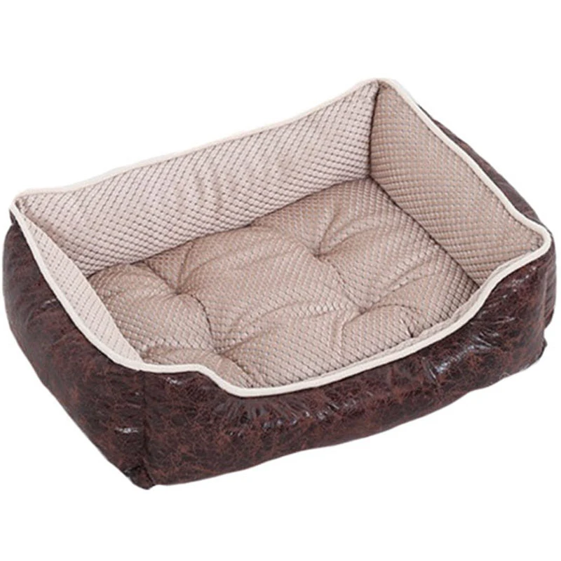 Кровать для собак водонепроницаемый кожаный диван съемный коврик нескользящая