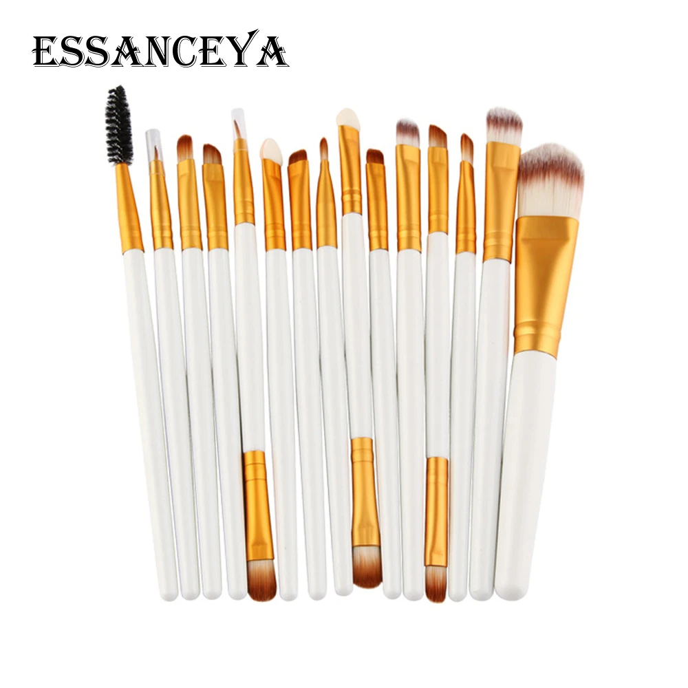 15pcs BJ ESSANCEYA Pro 6-18Pcs Cosmetic Makeup Brushes Foundation Eye shadow Eyeliner Fan Make-Up Multipurpose Eye Brushes Cosmetic Tool - Handle Color: 15pcs BJ