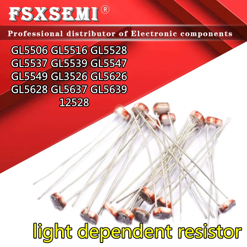 

GL5528 GL5506 GL 5516 5528 5537 5539 5547 5549 3526 5626 5628 5637 5639 12528 LDR Photo Light Sensitive Resistor Photoresistor