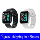 Умные часы Y68, 2 шт., измерение пульса, напоминание о массаже, совместимы с Bluetooth, наручные часы для фитнеса 4.0