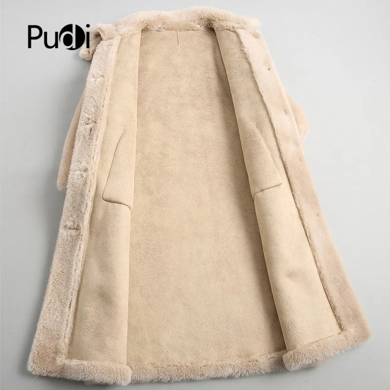 PUDI A18228 Женское зимнее пальто из настоящей шерсти, теплая куртка, пальто для девочек, Женская длинная куртка, пальто