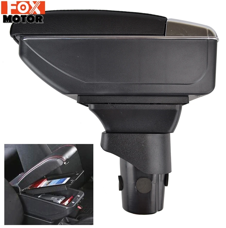 For Nissan VERSA Sedan Latio Sunny 12-18 Arm Rest Renault Scala Center Console Storage Box 13 14 15 2016 2017 Dual Layer Armrest |
