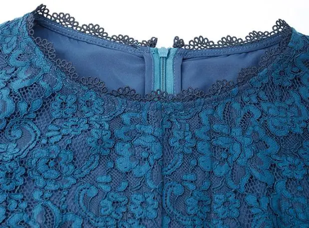 

2020 Summer New Womens Short Sleeve Blue Black Lace Trumpet Dress , Woman Clothes , Elegant 3xl Mermaid Dresses for Women