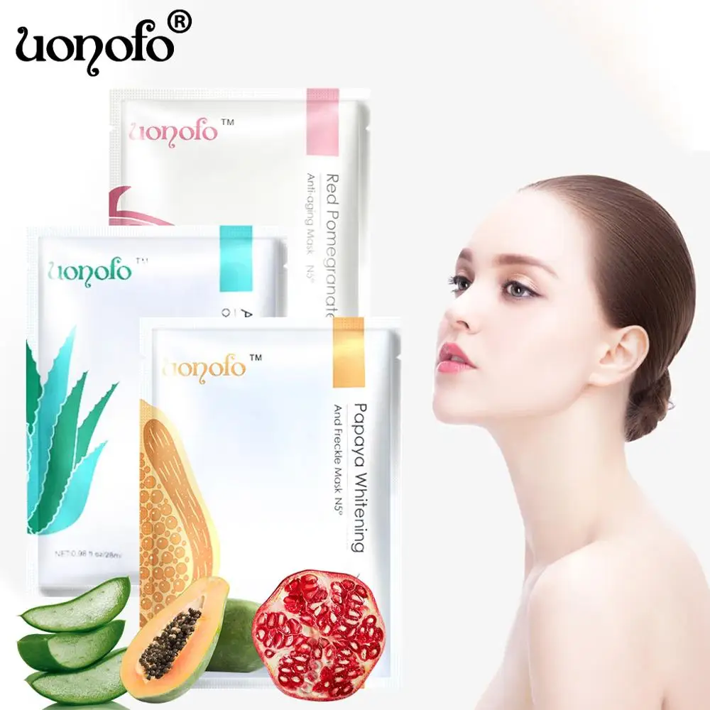 4D алоэ вера папайи граната маски для лица с натуральным растительным экстрактом