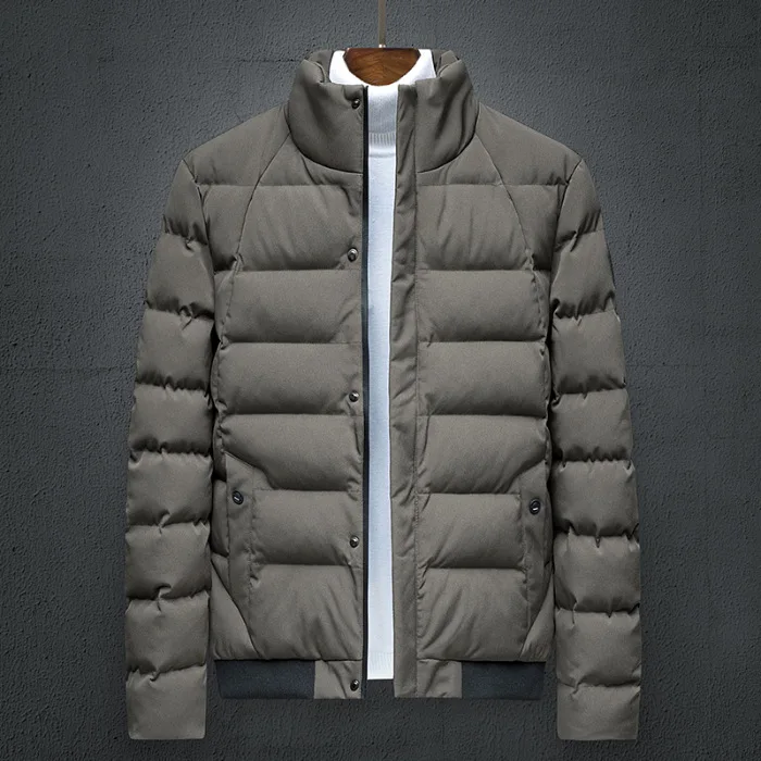

Winter Jacket Men 2021 Brand New Quilted Jacket Stand Collar Cotton Padded Warm Coats Parkas Outerwear Men Clothing