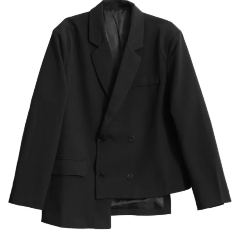 Мужской костюм большого размера куртка Yamamoto wind асимметричный подол двубортный