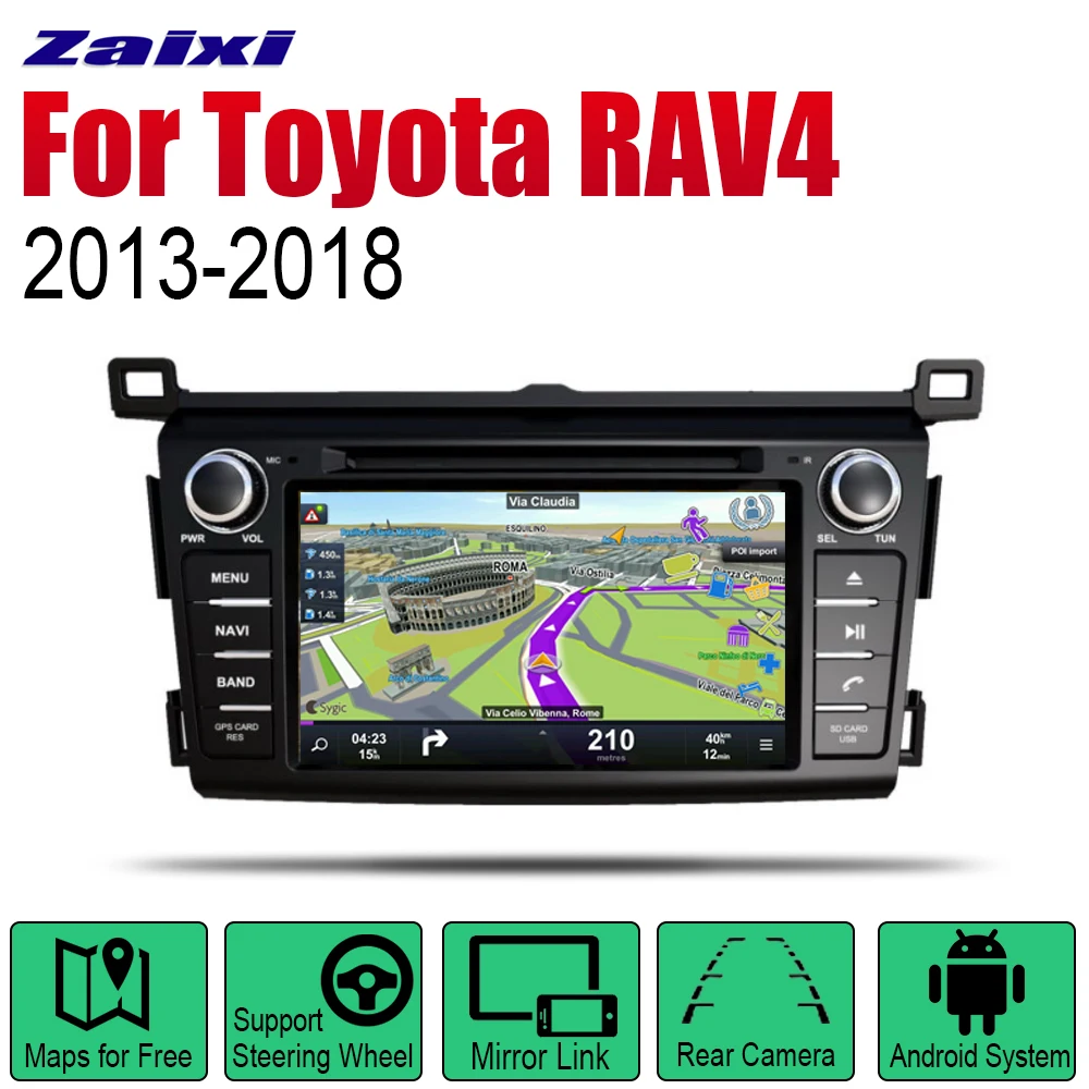 ZaiXi Android автомобильный Радио Стерео GPS навигация для Toyota RAV4 2013 ~ 2018 Bluetooth wifi 2din