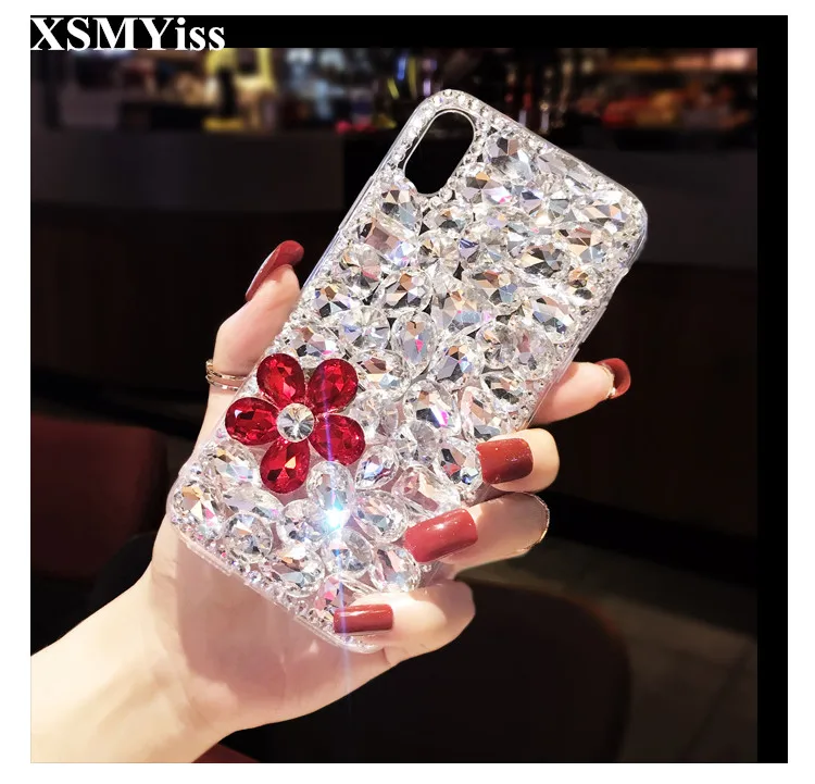 XSMYiss Bling милый Кристалл Алмазы горный хрусталь 3D камни чехол для телефона samsung A3 A5