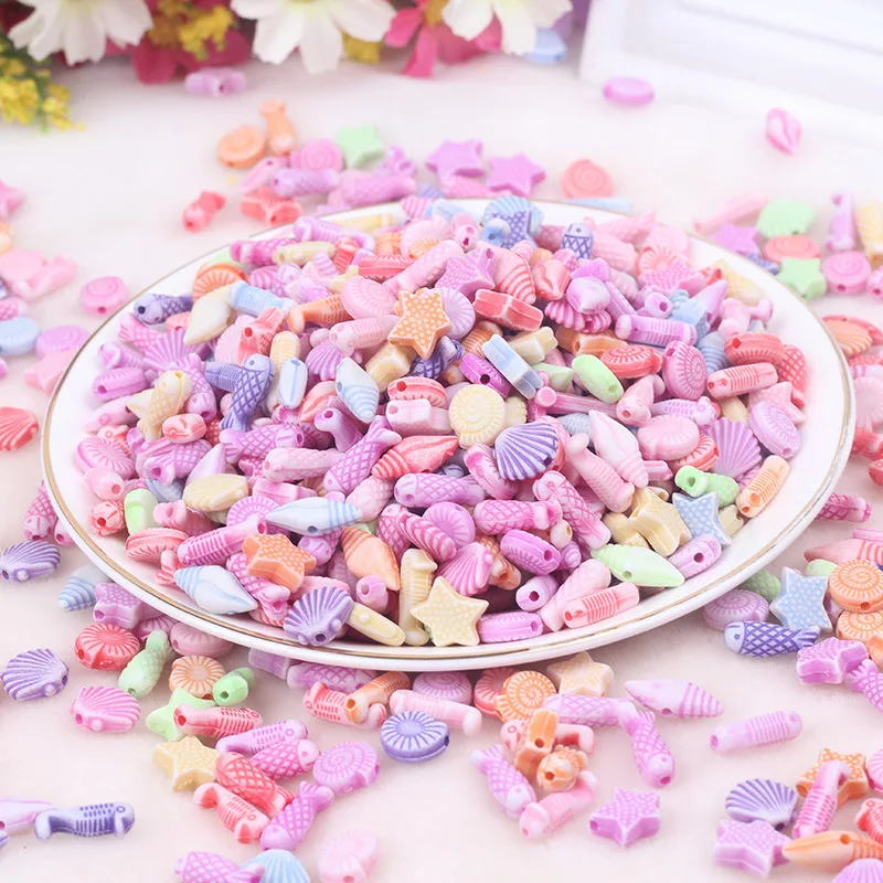 Морские морские бусины рыбки для девочек детские ювелирные изделия ожерелье сделай сам аксессуары костюмов