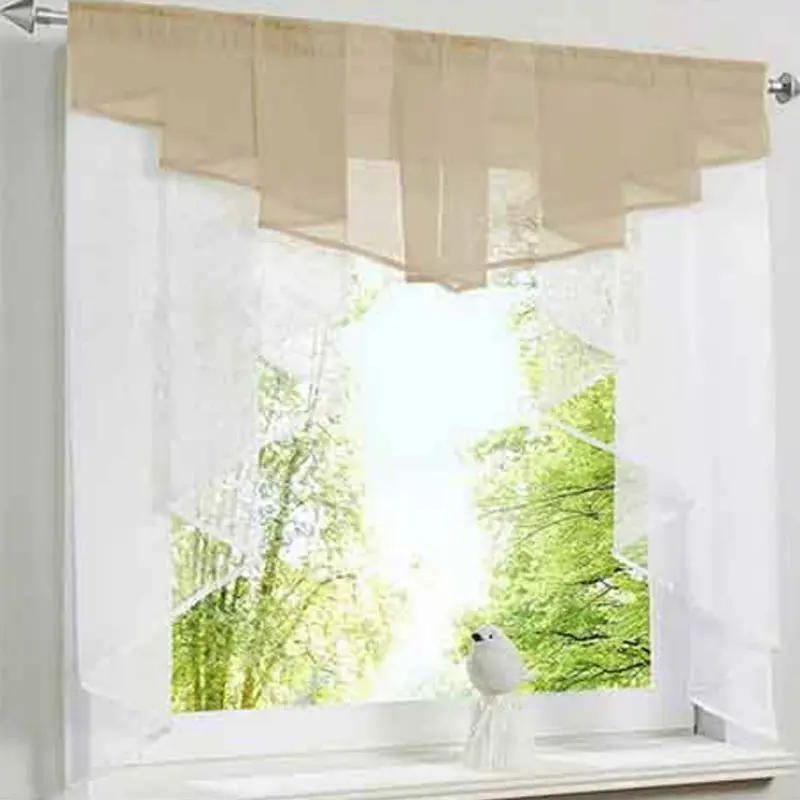 Тюлевая занавеска для кухни окна балкона в римском стиле плиссированный дизайн