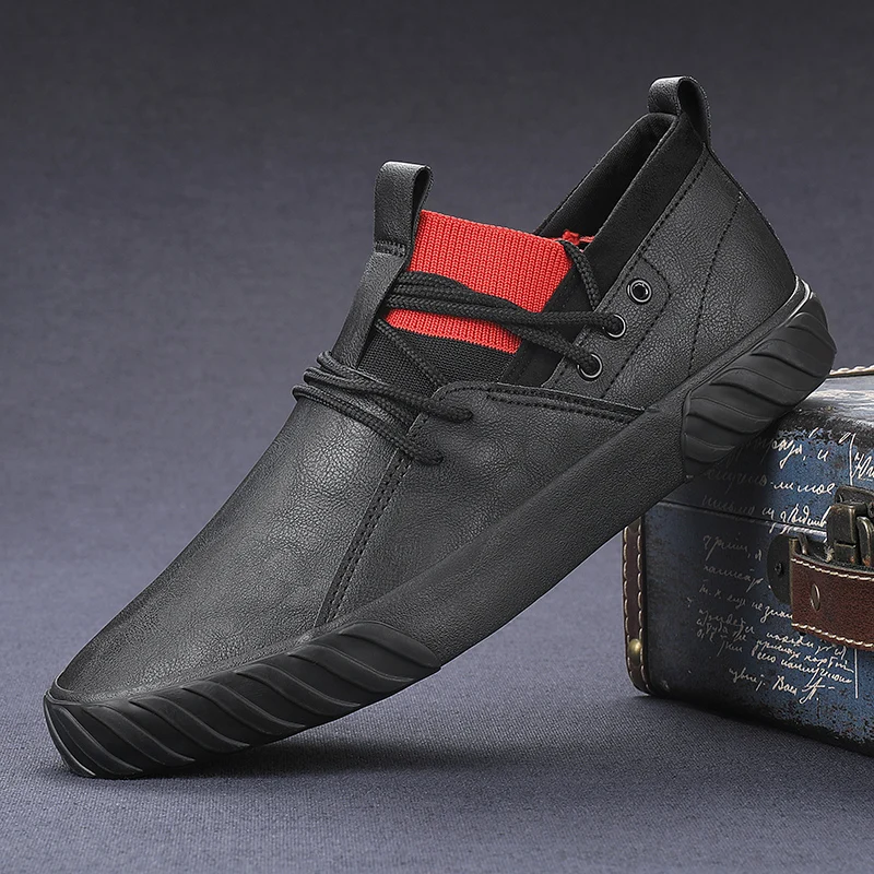 

Outdoor Comfortable fashion casual male shoes men high-top sneakers for men adult Men Loafers Moccasins Leather Shoes 2019 New