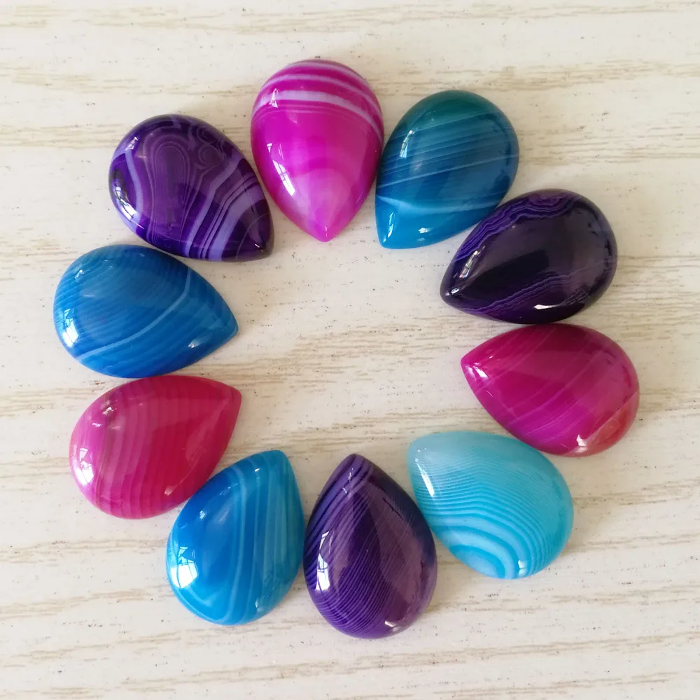 

Fashion natural stone bead mixed stripe agates 25X18MM Water drop for jewelry making cab cabochon charms 12Pcs/lot Free shipping