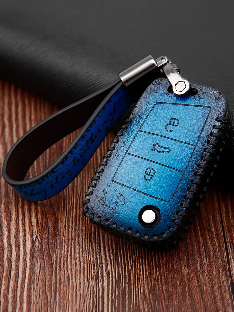 Винтажный чехол из натуральной кожи для ключа от автомобиля vw volkswagen sharan Multivan T5 jetta