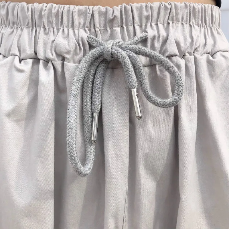 Свободные корейские женские штаны в стиле хип-хоп с завышенной талией, штаны беговые штаны Харадзюку, прямые накладной карман