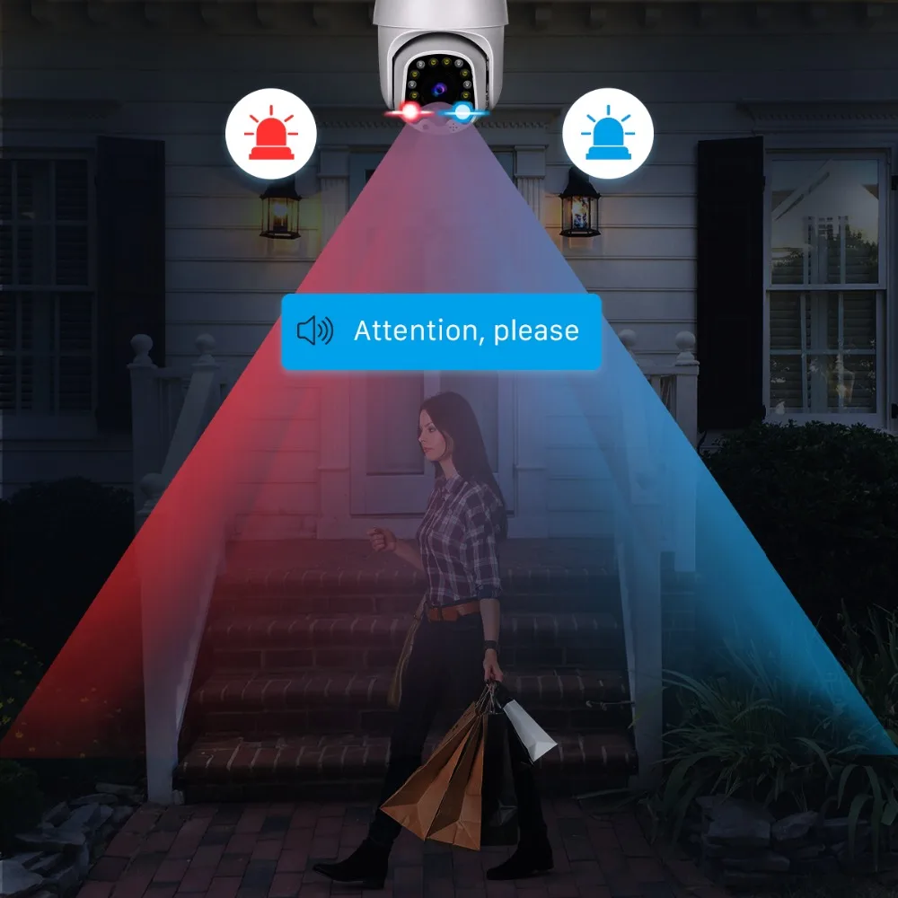 

IP Camera Externa Wifi Outdoor 360 PTZ 1080P HD Mini Security Surveillance Wireless Waterproof Infrared Night Vision CCTV