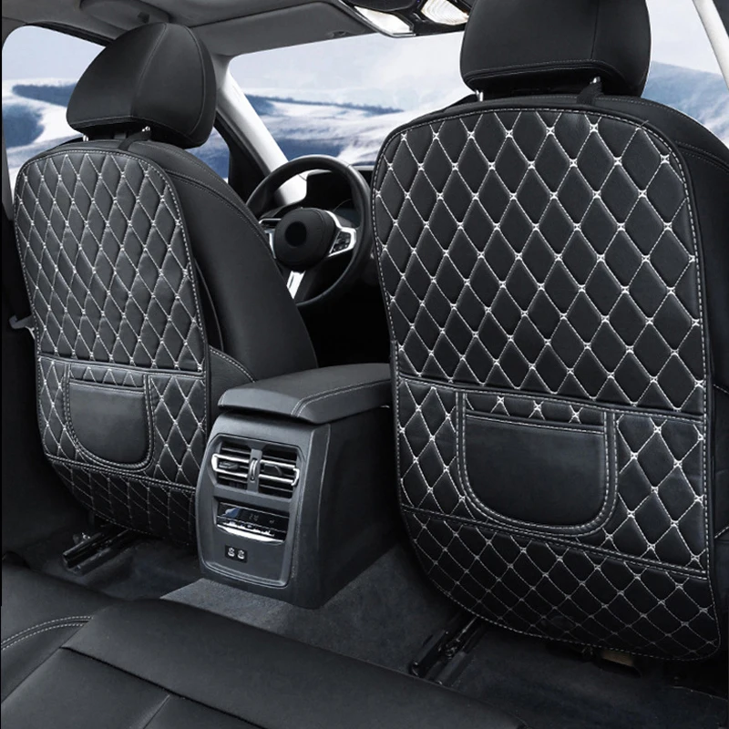 

1 PC Car Trunk Back Seat Organizer Bag Anti-Dirty PU Leather Protector Storage Container Stowing Tidying Car Accessories Cover