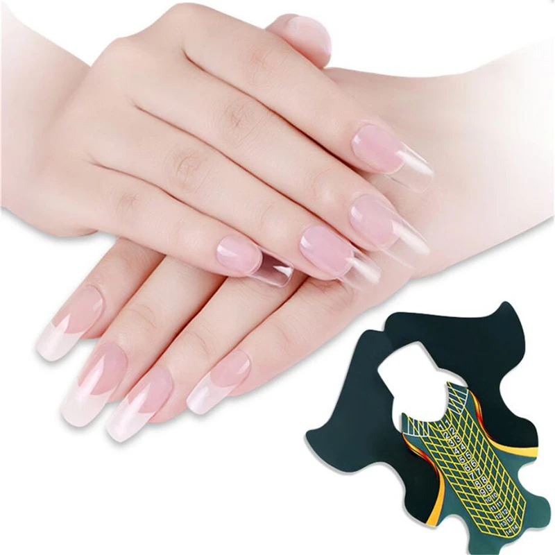 

Paper French Nail Form Paper UV Gel Nail Extension Tips Nail Builder Sticker Self-Adhesive Nail Polish Guide Mold Decal