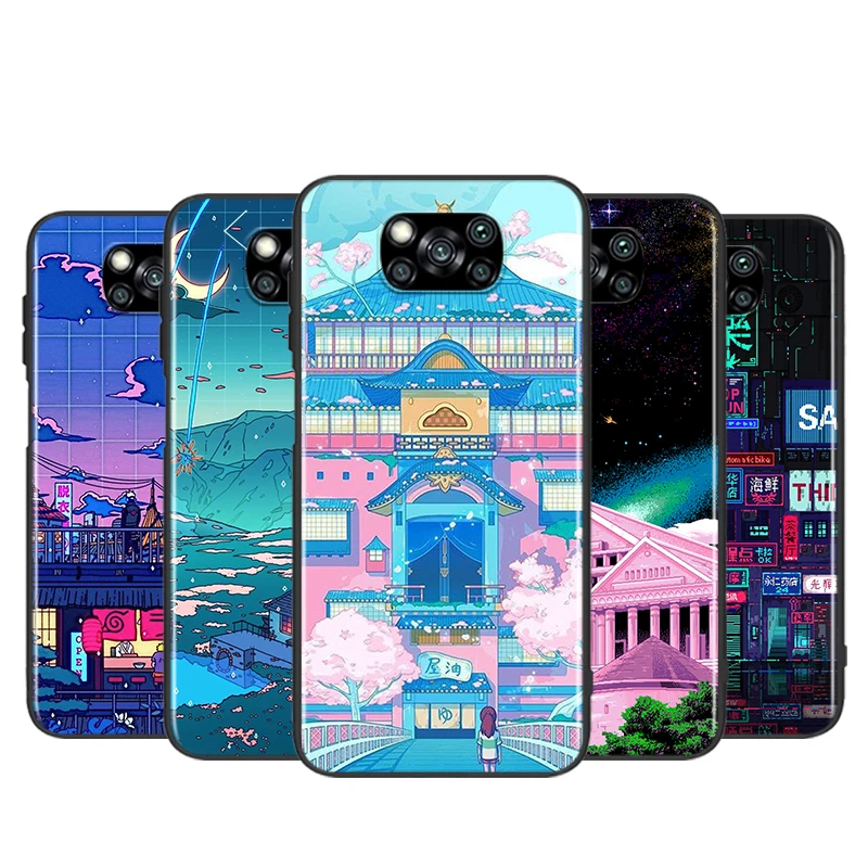 

Art Pixel Aesthetic For Xiaomi Poco X3 NFC F3 GT X2 M3 M2 5G Pro Mi A3 Lite 9SE CC9 Soft Black Phone Case Shell