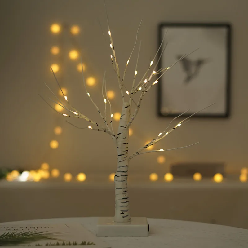 

LED Night Light Mini Christmas Tree Copper Wire Garland Lamp For Home Simulated Tree Decor Fairy Light Luminary Holiday lighting